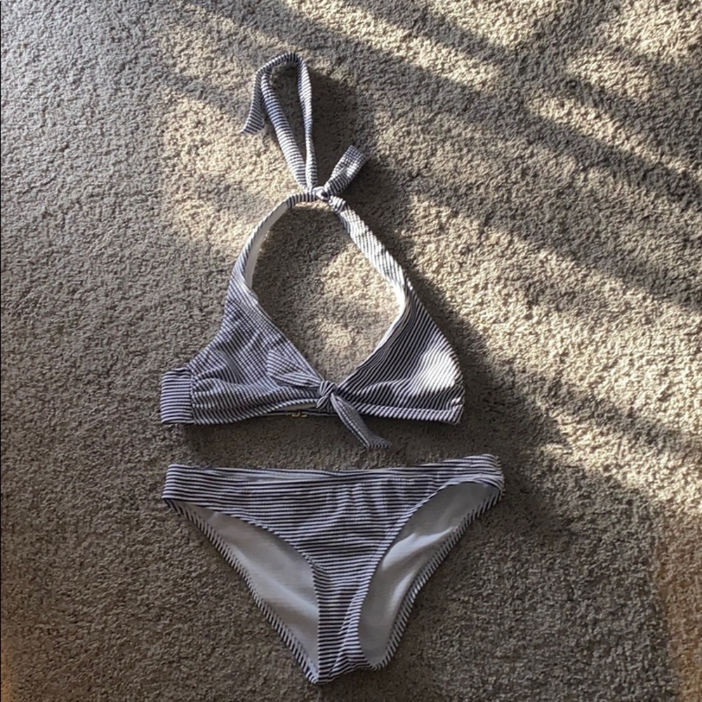 Navy and White Stripped Bikini